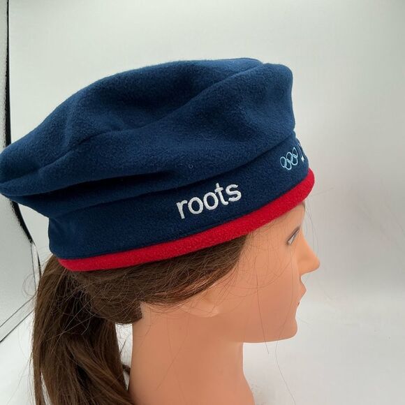 ROOTS 2002 Official Team USA Beanie Salt Lake Winter Games Fleece Beanie Hat - Picture 4 of 6